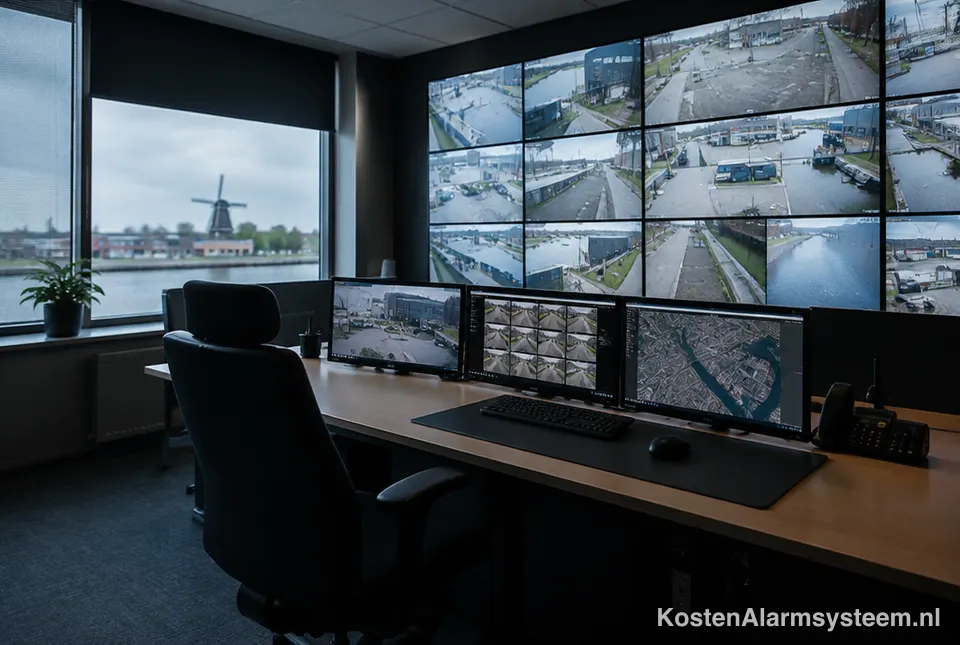 Meldkamer met beeldschermen