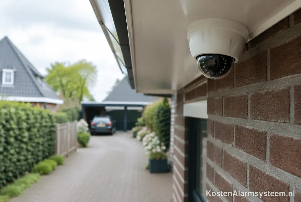 Beveiligingscamera aan de gevel van een huis